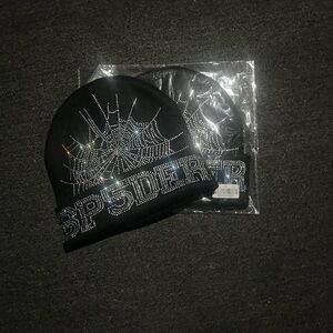 Black Spider Web Beanie Hat